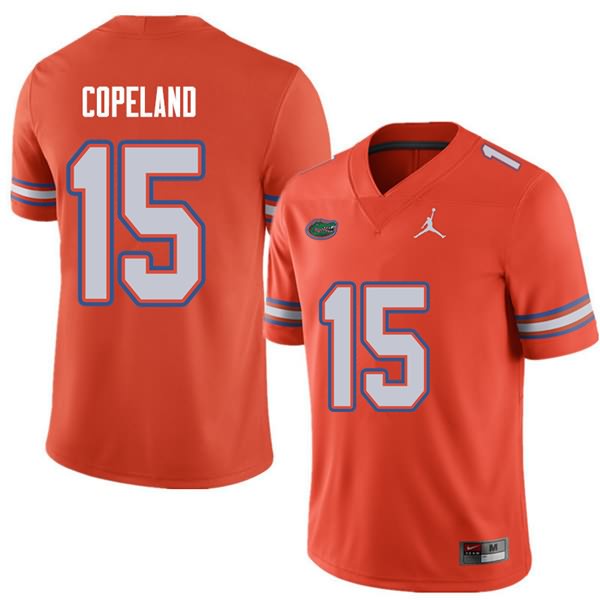 Men's NCAA Florida Gators Jacob Copeland #15 Stitched Authentic Jordan Brand Orange College Football Jersey XLN4365ON